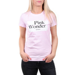 Guess dámské růžové tričko Square